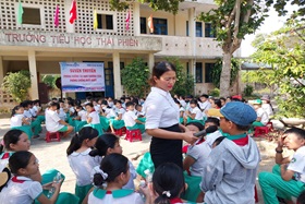 UBND xã Bình Hải phối hợp với Trường tiểu học Thái Phiên Tổ chức Truyền thông phòng chống tai nạn thương tích, đuối nước