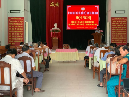UBMTTQVN xã Bình Giang tổ chức Hội nghị tổng kết 20 năm Ngày hội “Đại đoàn kết toàn dân tộc” giai đoạn 2003 – 2023