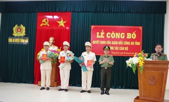 Công an tỉnh Quảng Nam tổ chức Lễ công bố các Quyết định  của Giám đốc Công an tỉnh về công tác cán bộ đối với Công an huyện Thăng Bình